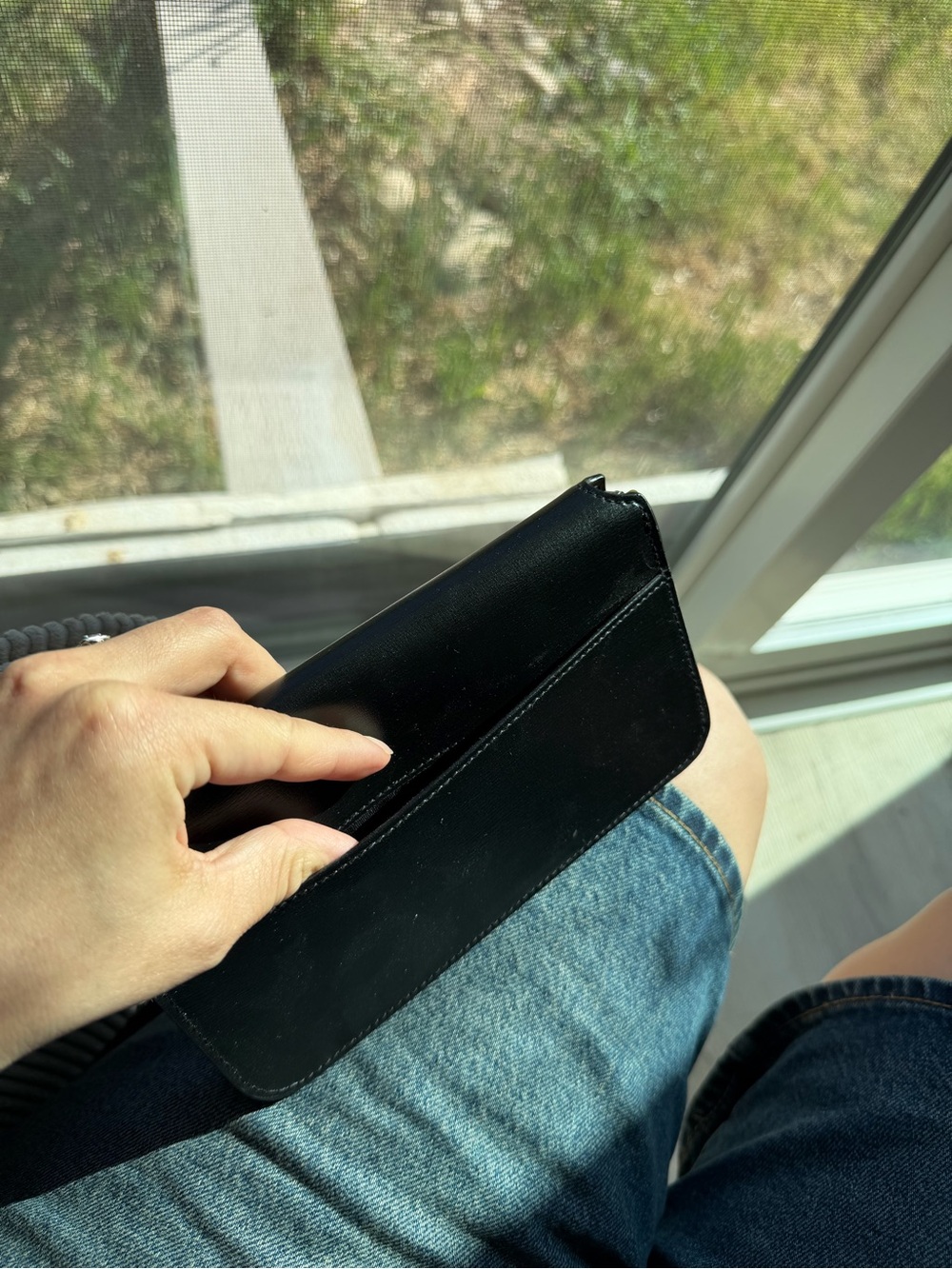 Saint Laurent Black Leather Crossbody with Gold YSL Logo phone holder - Picture 11 of 14